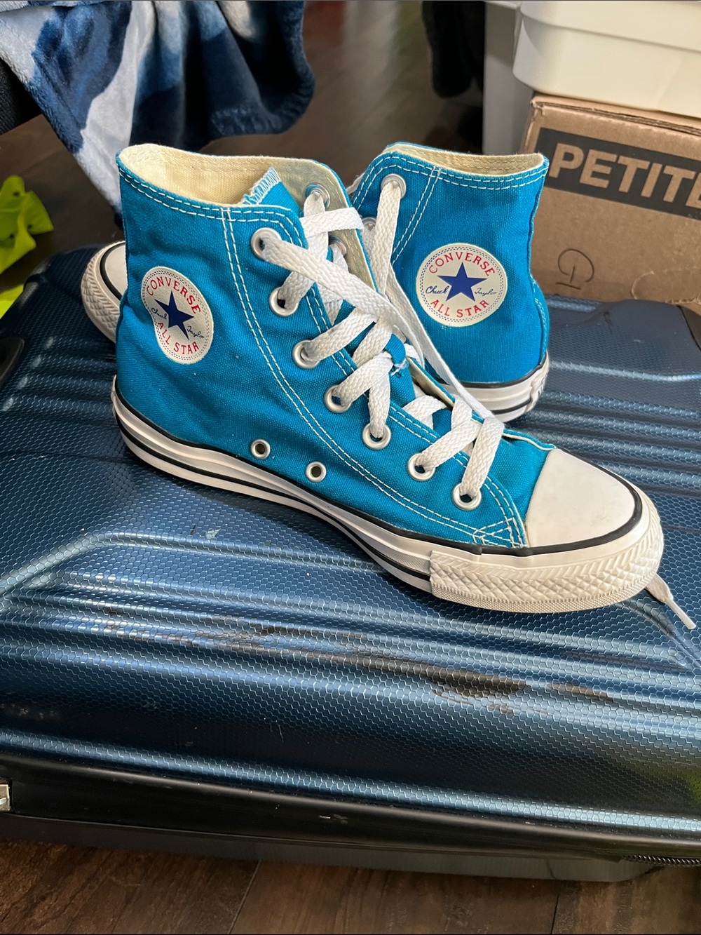 Converse High Top Sneakers in Teal Blue